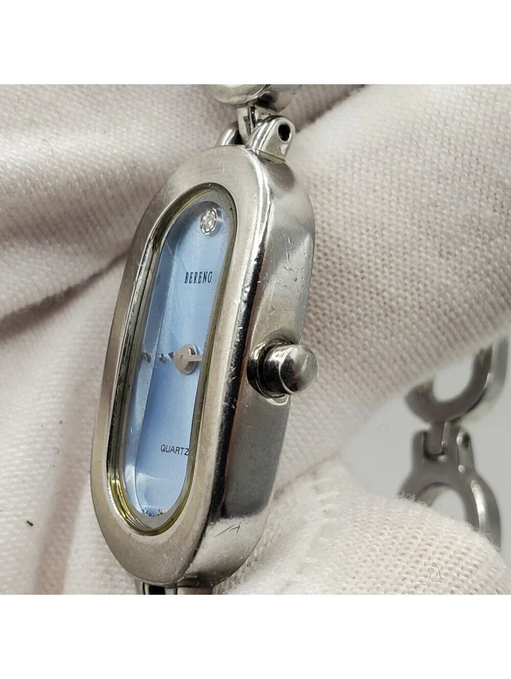 Berenger Womens Watch 13mm Blue Dial Silver Tone New Battery